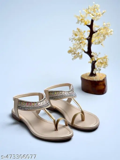 Comfort Solid Flat Sandals for Women (IND-8)