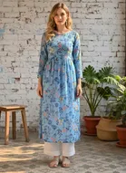 Floral Print Naira Kurti for Women 