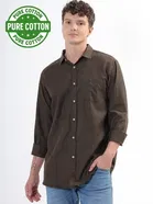 100% Cotton Full Sleeves Solid Shirt for Men 