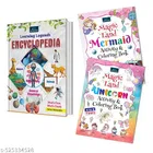 Encyclopedia + Set of 2 Magic Land Unicorn & Mermaid Activity & Coloring Books – A Magical Combo to Explore the Mystical World of Unicorns & Mermaids with Fun Activities and Coloring!