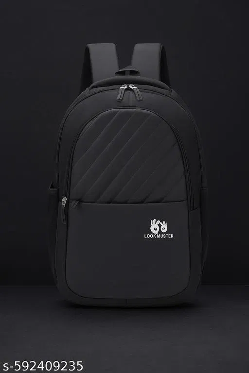 Polyester Backpack for Men & Women, Black