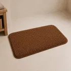 Microfiber Anti Skid Ultra Soft Bathmat and Shaggy Floor Mats [58x38CM] Brown