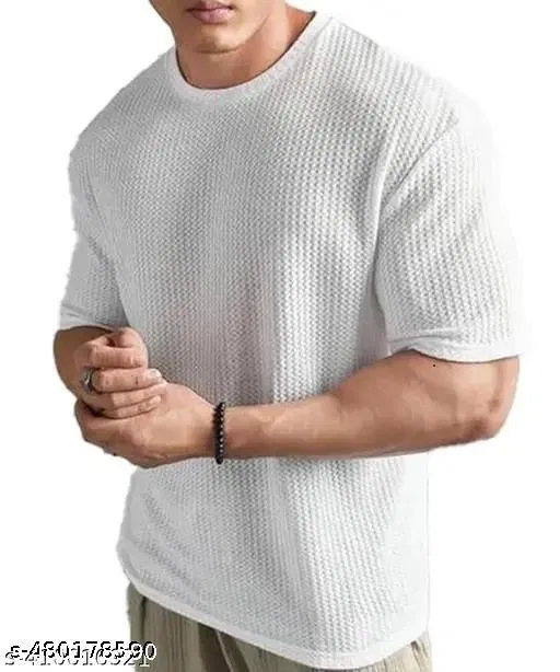 Cotton Blend T-shirt for Men, White (M)