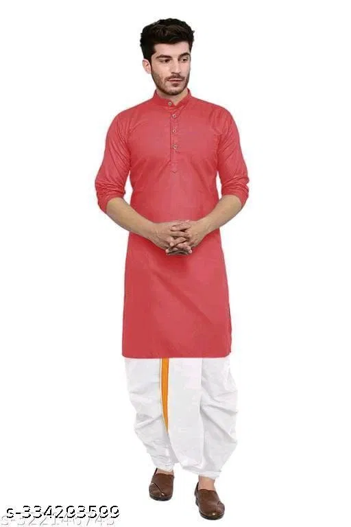 Kurta for Men (Peach, M)