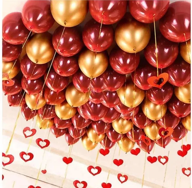 Party Decoration Kits (Red & Gold, Set of 50)