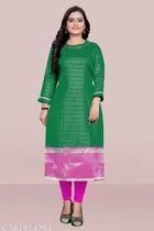 Satin Silk Printed Kurti for Women 