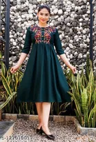 Rayon Embroidred Anarkali Kurti for Women 