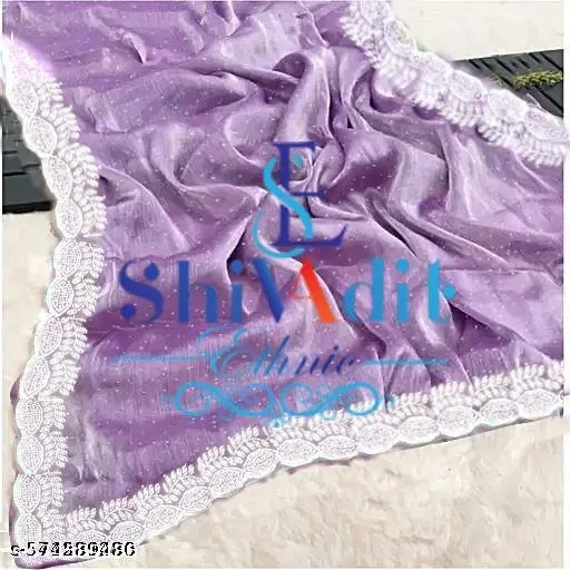 Jimmy Choo Zari Woven Saree For Women, Purple