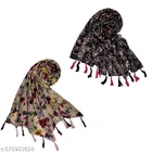 Chiffon Scarves for Women, Multicolor, Pack of 2