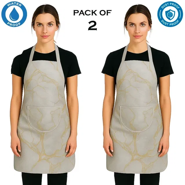 Krishna E Marble Printed Apron 68x58cms (Pack of 2)