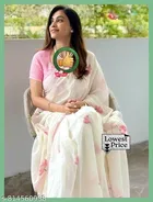 Soft Linen Cotton Saree for Women 