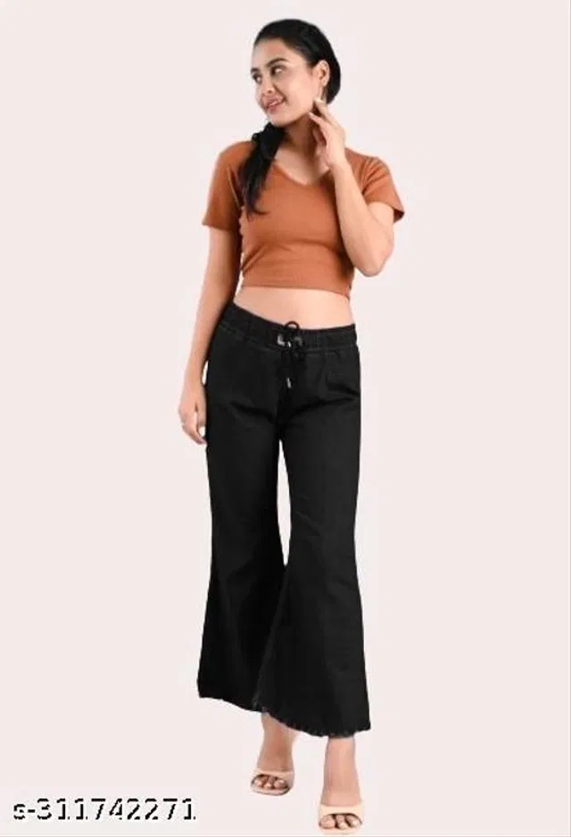 Denim Trouser for Women (Black, 30)
