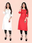 Crepe Solid Kurtis for Women 
