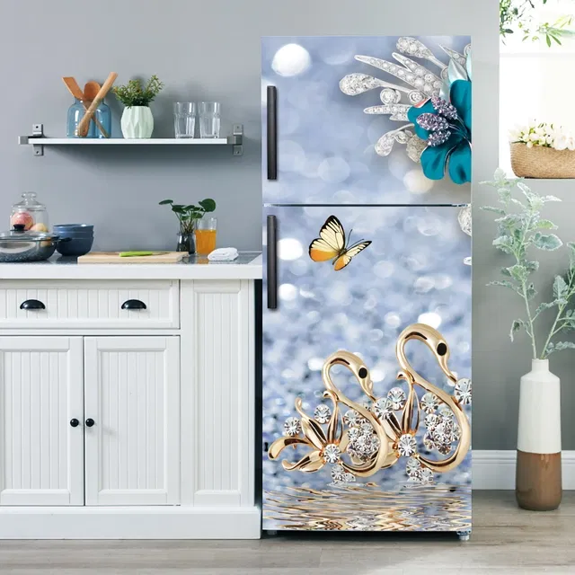 Vinyl Wallpaper Sticker for Fridge Door (Multicolor, 60x160 cm)