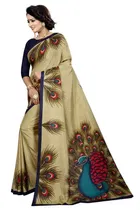 Printed Saree with Unstitched Blouse for Women 