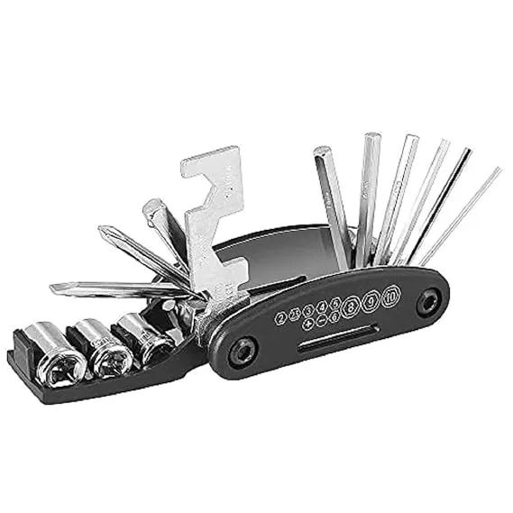 Compact Bicycle Multi Tool Kit with Hex Keys & Sockets ,(Black)