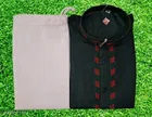 Solid Show Button Kurta Set for Men 