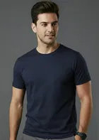 Polyester Round Neck T-shirt For Men, Navy Blue 