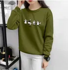 Full Sleeves Printed T-shirt for Women (Olive, M )