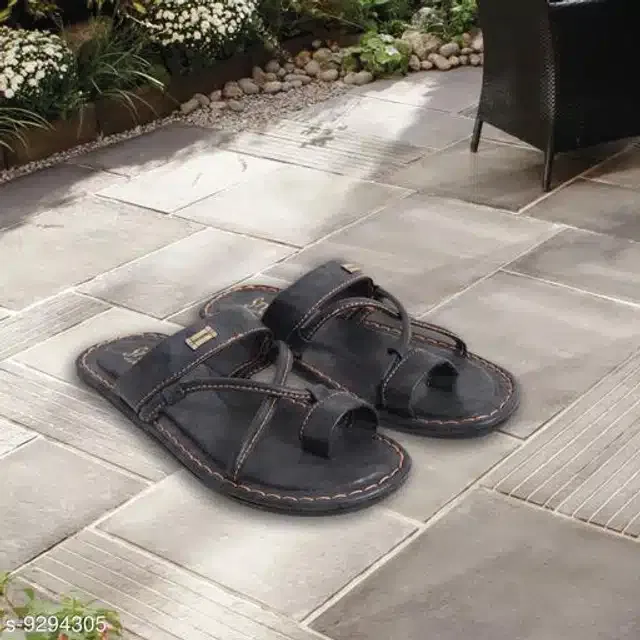 Flip Flops for Men (Black, 9)