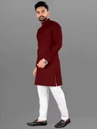 Cotton Blend Solid Kurta for Men 