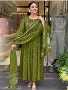 Embroidered Bamboo Kurta Set for Women 