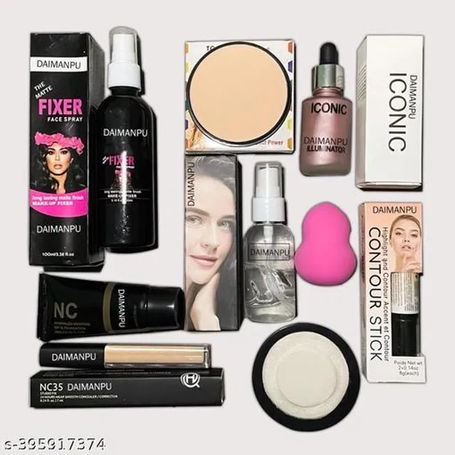Face Makeup Combo (Multicolor, Set of 9)