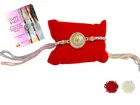 Metal Rakhi with Greeting Card & Roli Chawal 