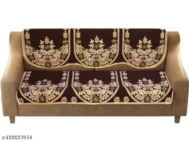 Polycotton 3 Seater Sofa Covers (Brown, Set of 1)