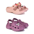 Clogs with Slider for Women, Pack of 2 (Multicolor, 7)