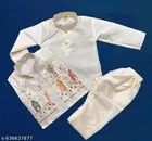 RK TRADERS Colorblocked Embroidered Cotton Kurta Set for Boys 