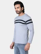 Cotton Blend Round Neck T-shirt for Men, Grey 