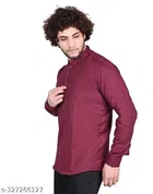 Cotton Blend Solid Short Kurta for Men, Green 