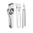 Oc9 Stainless Steel Lemon Squeezer & Pakkad & Roti Chimta Kitchen Tool Set, O-8
