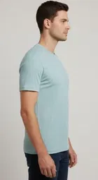 Round Neck Solid T-Shirt For Men, Sea Green 