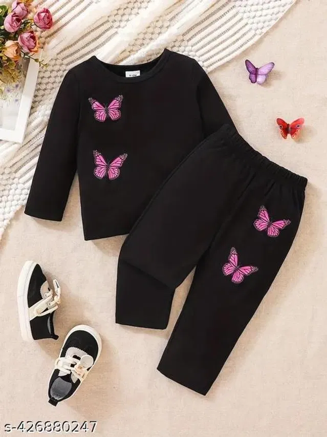 Cotton Blend Clothing Set for Girls (Multicolor, 11-12 Years)