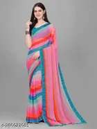 Chiffon Striped Saree for Women 