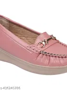 Shoetopia Solid Synthetic Loafers for Girls 