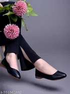 Shoetopia Solid Synthetic Round Toe Ballerinas 