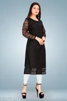 Net Kurti for Women,  Black  