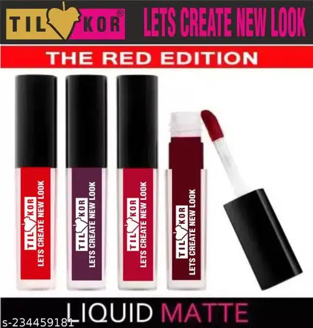 Til Kor Liquid Lipstick (Multicolor, Pack of 4)
