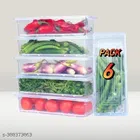 Plastic Fridge Storage Containers (Transparent, 1500 ml) (Pack of 6)