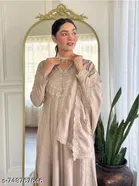 Embroidered Flared Kurta Set for Women 