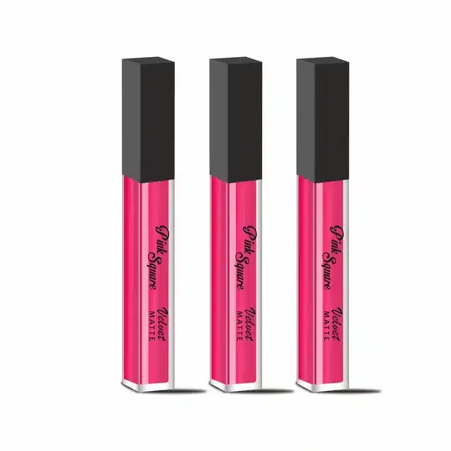 Liquid Matte Lipstick (Pack of 3, Pink)