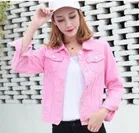 Cotton Blend Solid Jacket for Women, Pink 