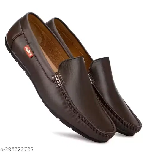 ARTIFICIAL LEATHER Loafers for Men (Brown, 9)