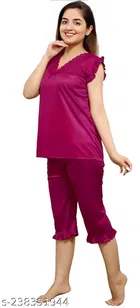 Satin Nightsuit Set for Women 