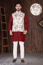 Cotton Button Kurta Set for Men 