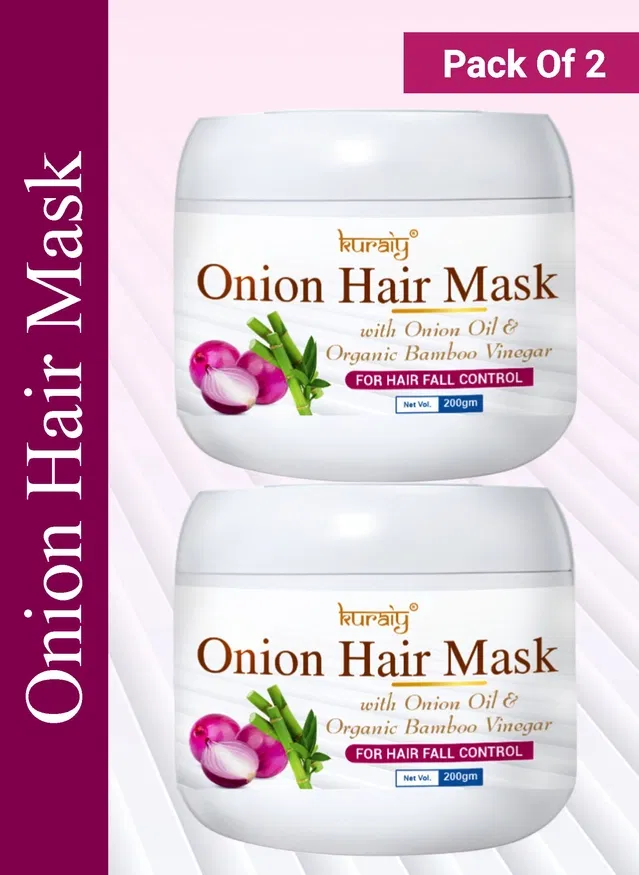 Kuraiy Onion Hair Mask (200 g, Pack of 2)