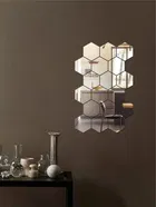 Acrylic Hexagon Shaped Wall Mirror Stickers 